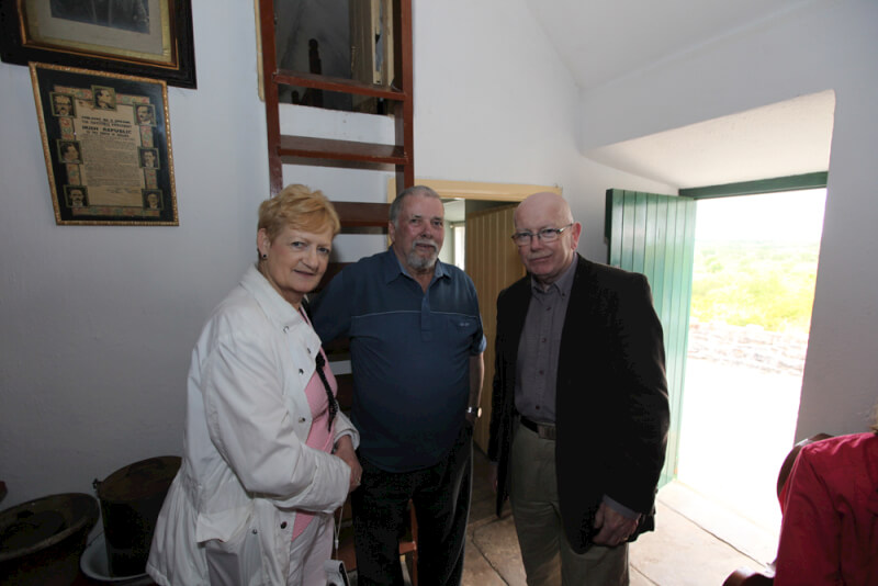 Jim Dillon giving visitors a tour of Sean MacDiarmada's house in Kiltyclogher Co Leitrim